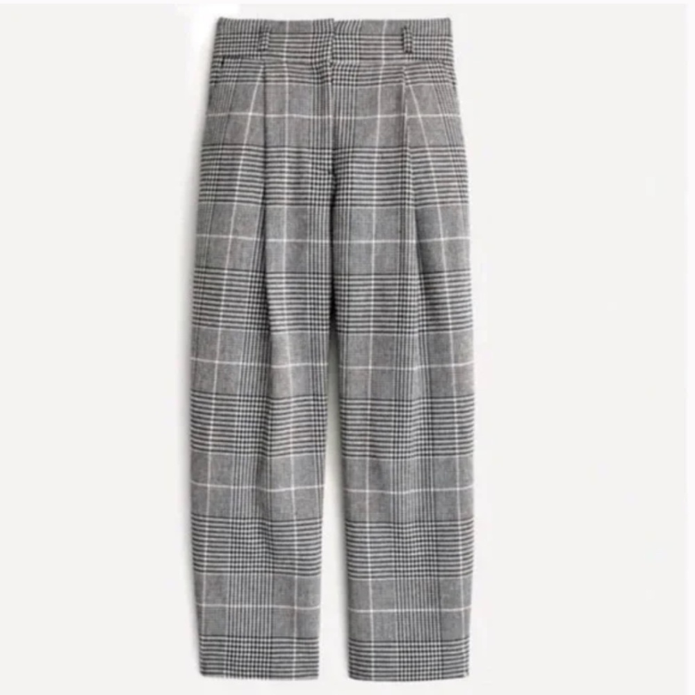 J. Crew Black & White Plaid Cropped Trousers - Picture 4 of 15